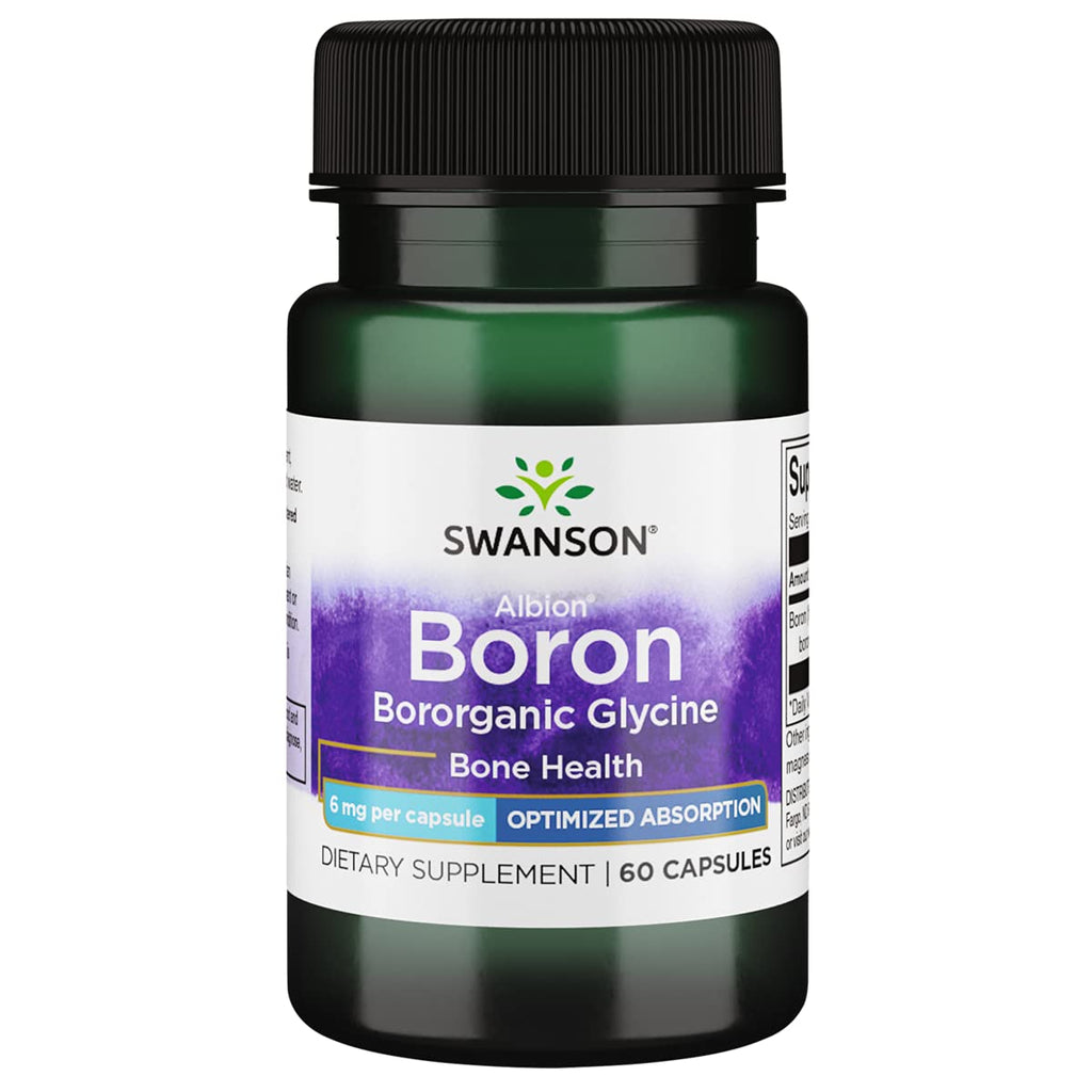 [Australia] - Swanson Boron from Albion Boroganic Glycine Joint Support Bone Health Hormone Support Supplement 6 Milligrams 60 Capsules 1 