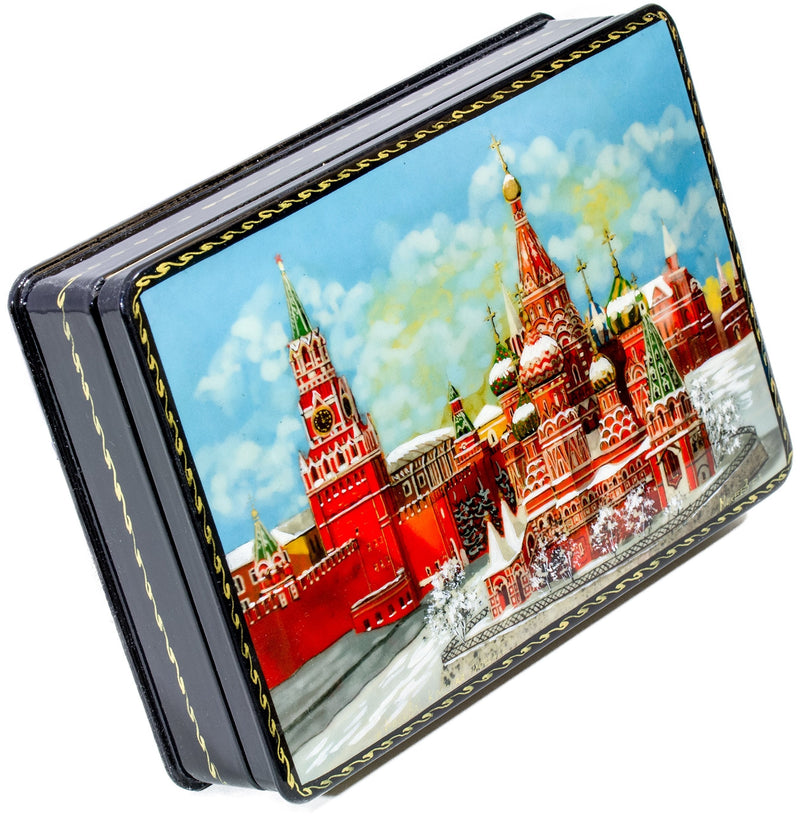 [Australia] - craftsfromrussia Russian Lacquer Miniature - Jewelry Trinket Box - Moscow at Winter - Big Size - Hand Painted in Russia (Big, Style K) 