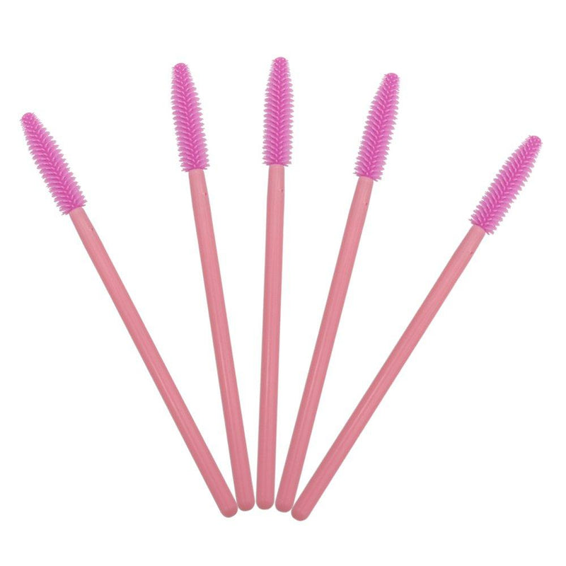 [Australia] - MyAoKuE-UP 100pcs Silicone Mascara Wands Disposable Eyelash Brushes Wand for Extension Makeup Brush Tool Bulk, Pink All Pink 
