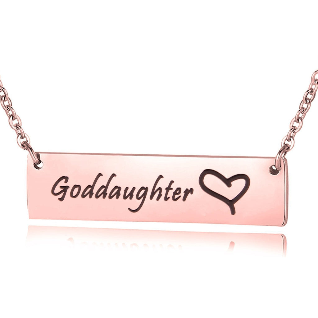 [Australia] - ENSIANTH Godmother Necklace Goddaughter Necklace Hand Stamped Bar Necklace Gift for Her RG-Goddaughter 