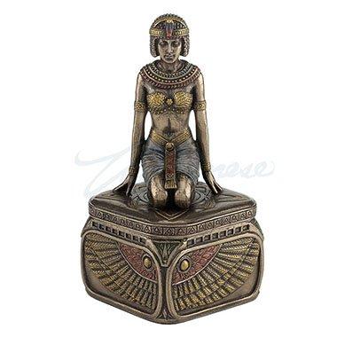 [Australia] - Unicorn Studios WU76971A4 Art Deco Kneeling Egyptian Queen Trinket Box 