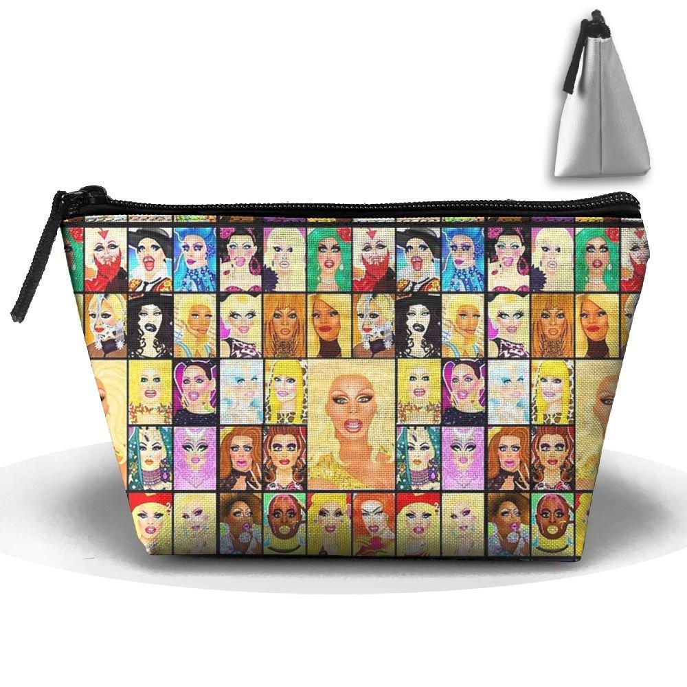 [Australia] - Womens Drag Queen Royalty Cosmetic Bags Travel Toiletry Pouch Portable Trapezoidal Storage Organizer Pencil Holders 8.6x2.7x4.7 Inch (Pack of 1) 