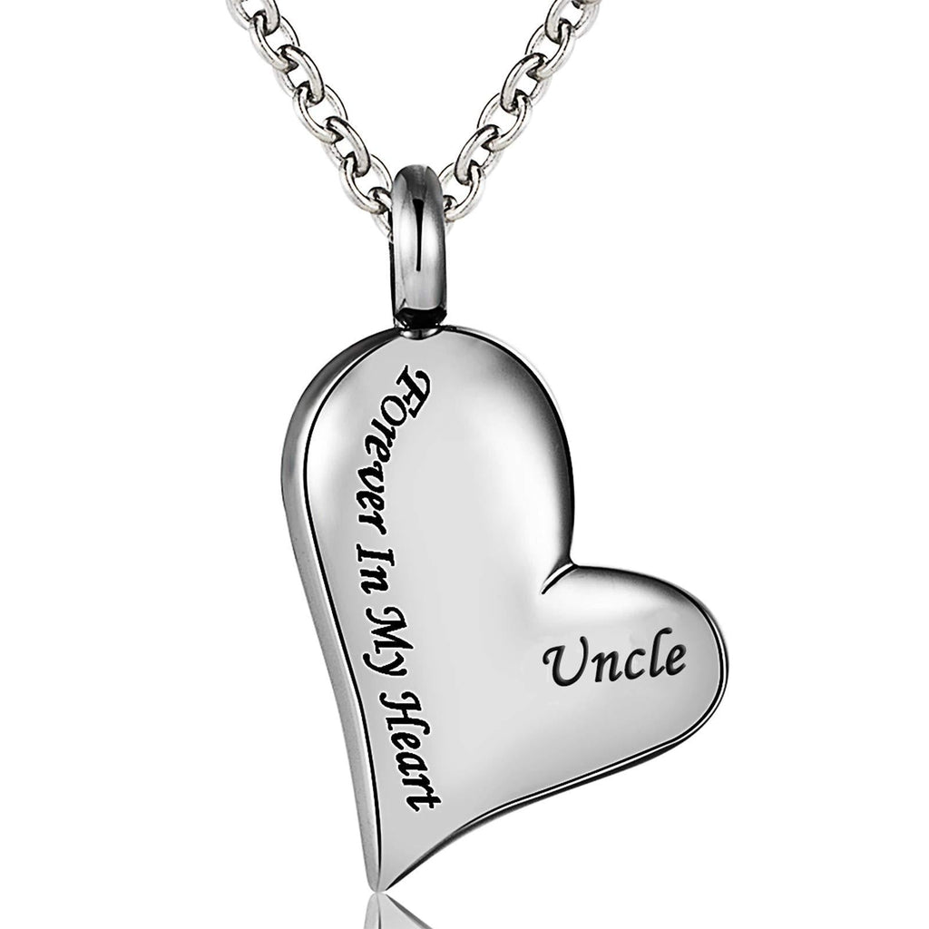 [Australia] - Cremation Urn Ashes Necklace Dad Forever in My Heart Stainless Steel Keepsake Waterproof Memorial Pendant Uncle 