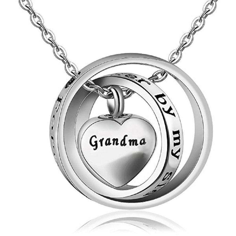 [Australia] - MEMORIALU Urn Ashes Necklace for No Longer by My Side Forever in My Heart Memorial Cremation Jewelry Grandma 