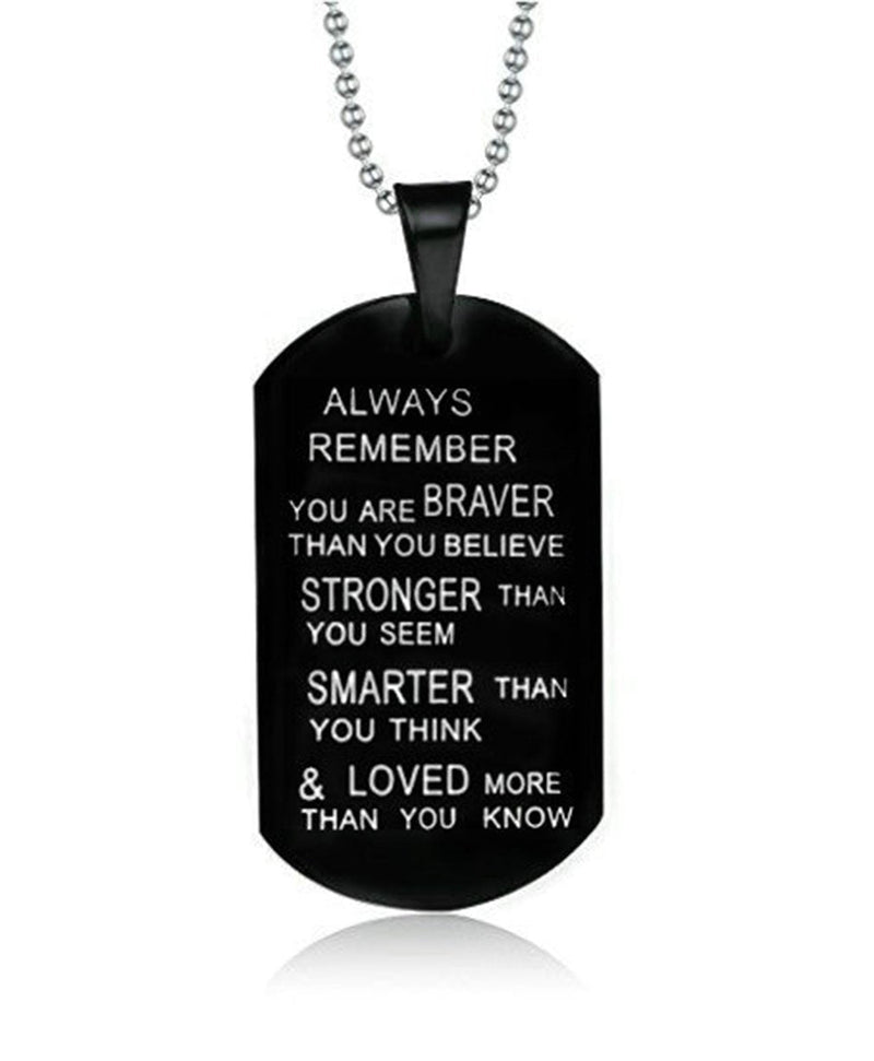 [Australia] - Always Remember You are Braver Stronger Smarter Than You Think Pendant Necklace Family Friend Gift Unisex 