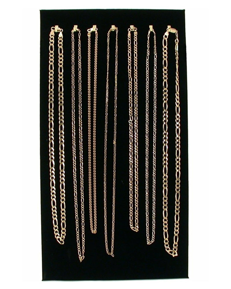 [Australia] - 7 Hook Black Faux Leather Necklace Display Chain Pad 14 1/8" x 7 5/8" 