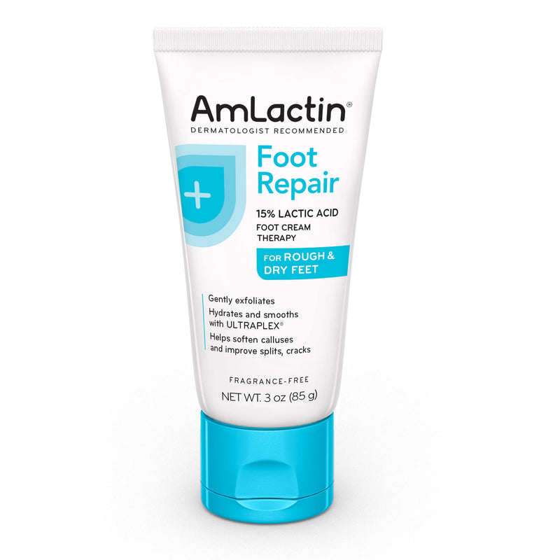 [Australia] - AmLactin Foot Repair Foot Cream Therapy, Foot Cream for Dry Cracked Heels - 3 Oz Tube (Packaging may vary) Unscented  3 Ounce (Pack of 1) 
