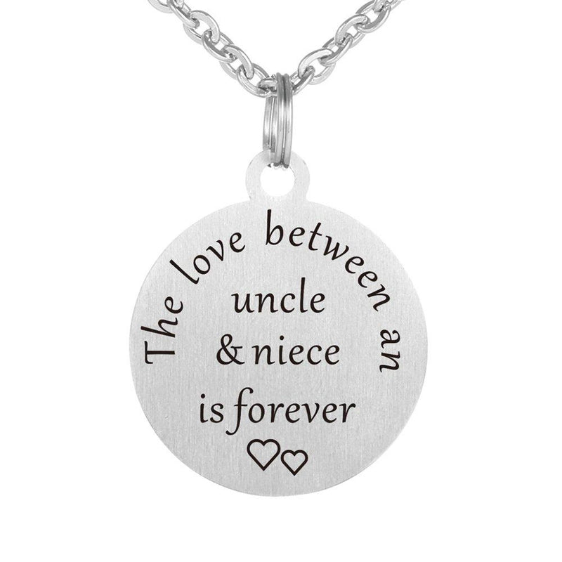[Australia] - Kisseason The Love Between a Aunt and Niece is Forever Dog Tag Keychain Jewelry Pendant Necklace Uncle and Niece 