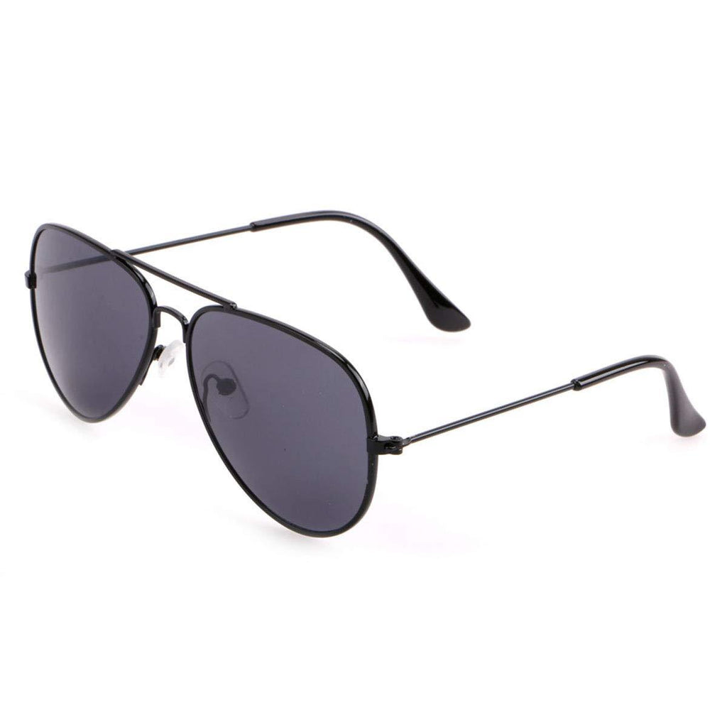 [Australia] - Creamily Kids Aviator Sunglasses UV Protection Glasses Mirrored Lens Eyewear Age 2-9 Boys Girls Outdoor Daily Wear Eyeglasses Black Frame Gray Lens 