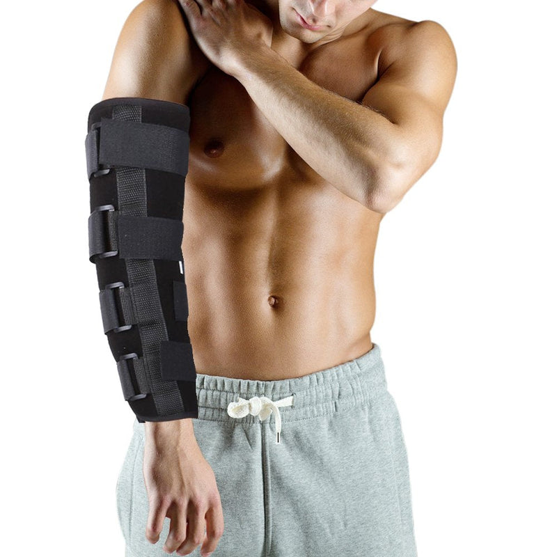 [Australia] - Elbow Brace, Night Elbow Sleep Support Comfortable Elbow Splint, Adjustable Stabilizer Breathable Winter Style Upper Limb Elbow Joint Correcting Brace Arm Splint Support (L) 
