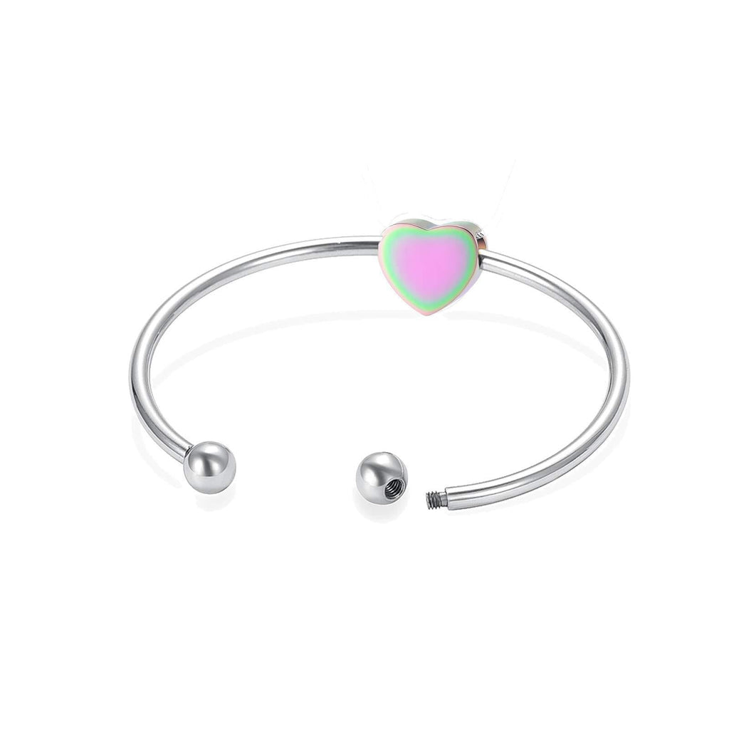 [Australia] - Yinplsmemory Cremation Jewelry Urn Bracelet for Ashes Adjustable Heart Urn Cuff Bracelet for Women/Girl Stainless Steel Ashes Keepsake Memorial Jewelry for Loved One Rainbow 