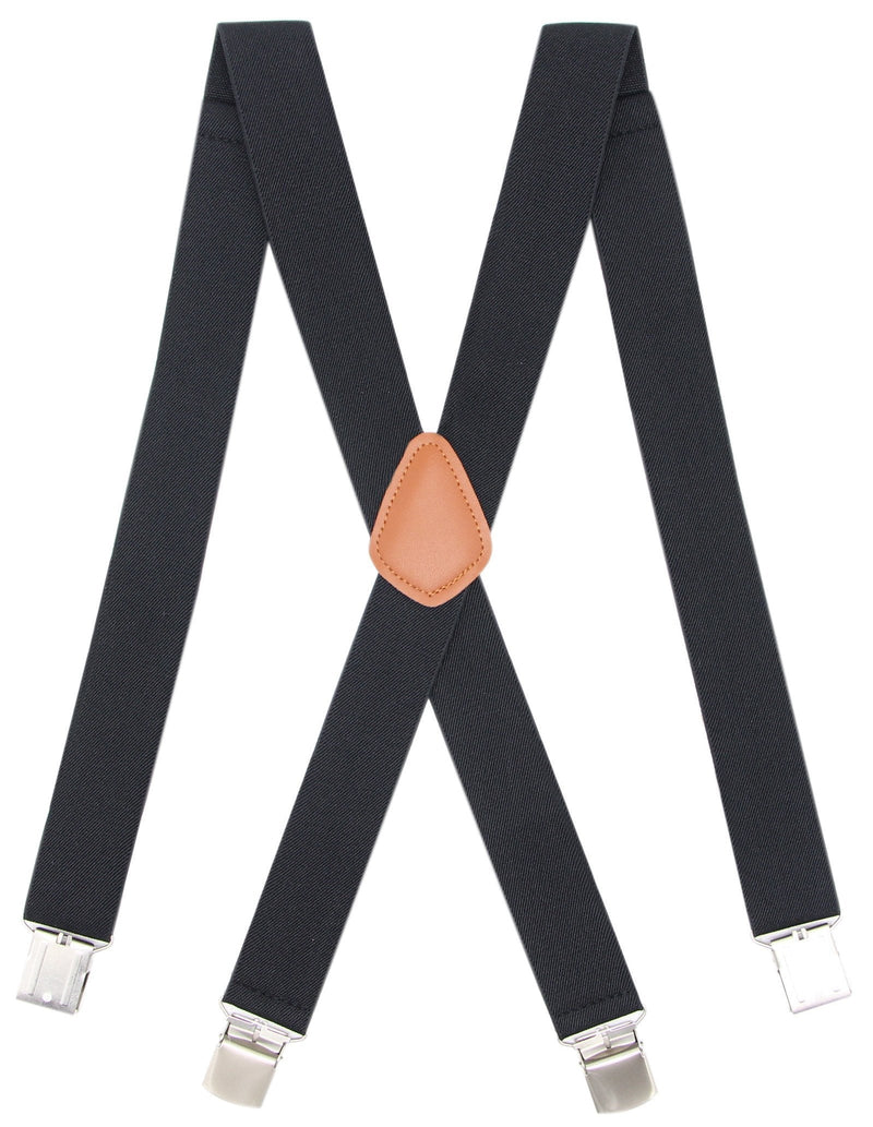 [Australia] - Bioterti Men’s Heavy Duty X- Back Suspenders-Adjustable Size, Long & Elastic Braces Black 