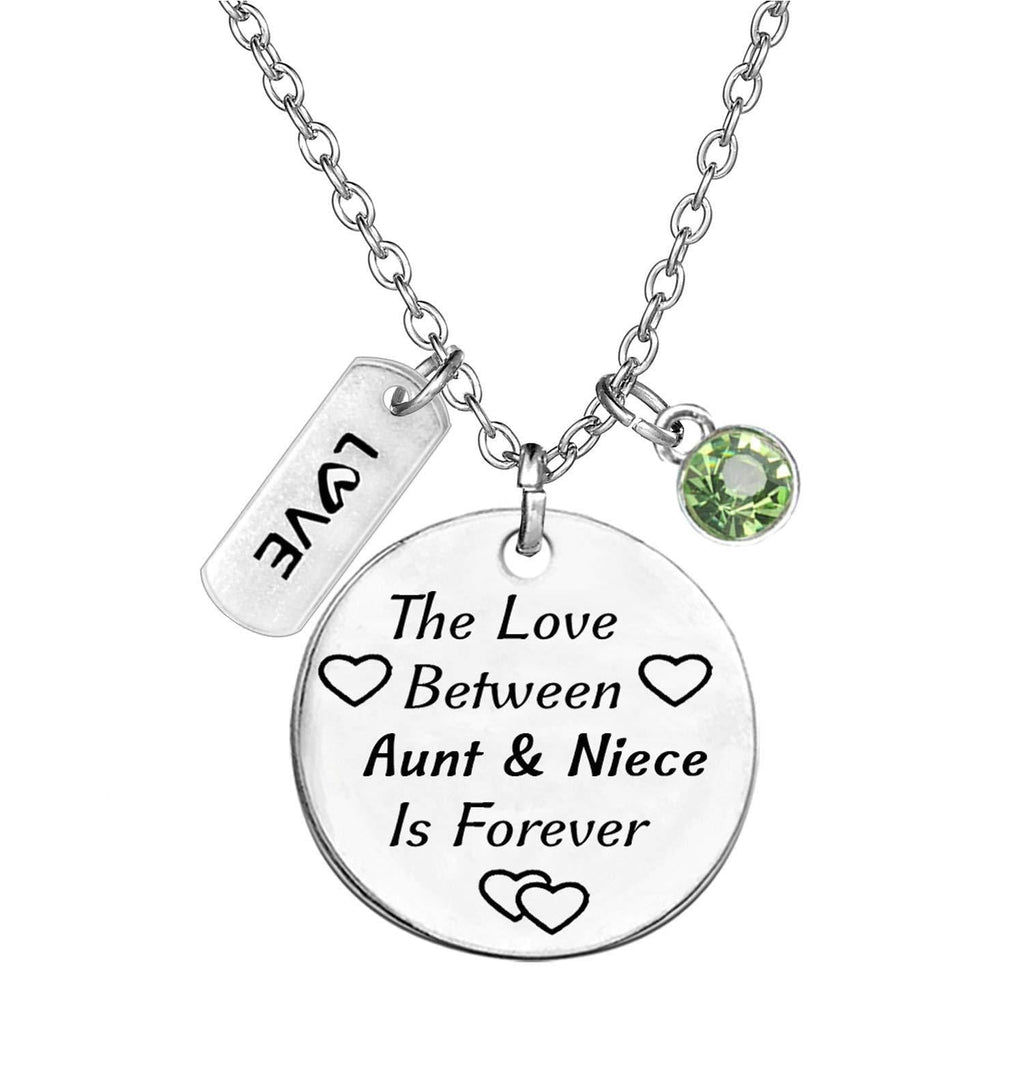[Australia] - TISDA Birthstone Crystals Necklace,The Love Between Aunt and Niece is Forever Necklace Family Jewelry August 