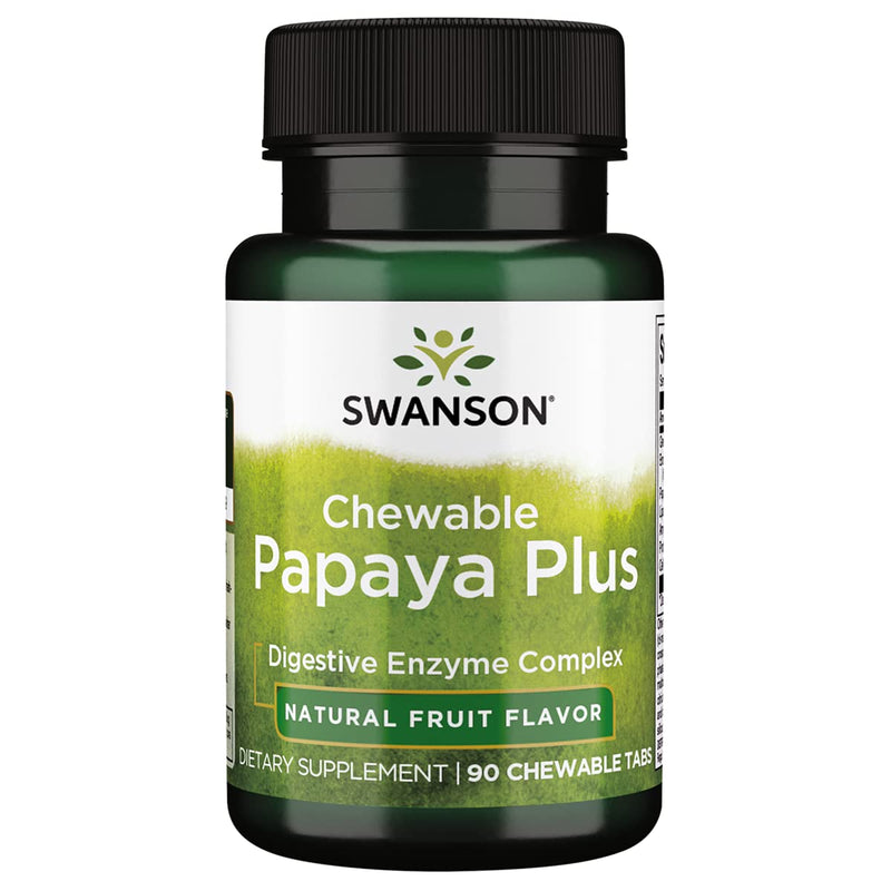 [Australia] - Swanson Chewable Papaya Plus 90 Chwbls Enzyme 1 