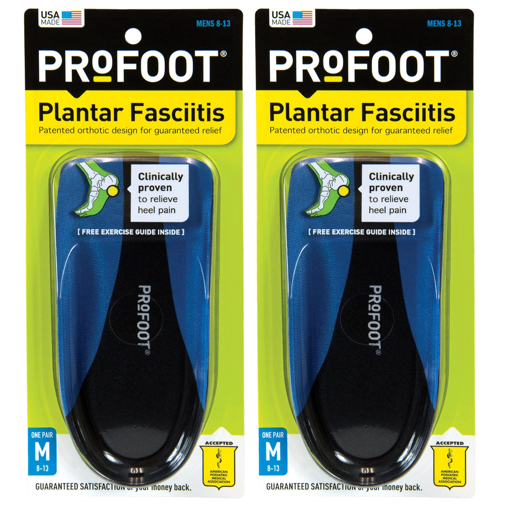 [Australia] - Profoot Orthotic Insoles for Plantar Fasciitis & Heel Pain, Men's 8-13, 2 Pair 2 Pair (Pack of 4) 