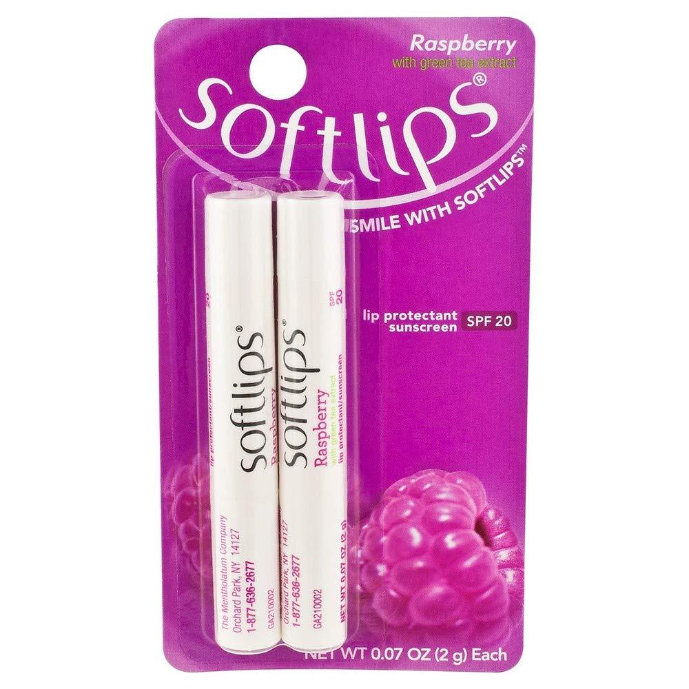 [Australia] - SoftLips Raspberry Lip Balm with SPF 20 - 2ct, 0.045 Count 