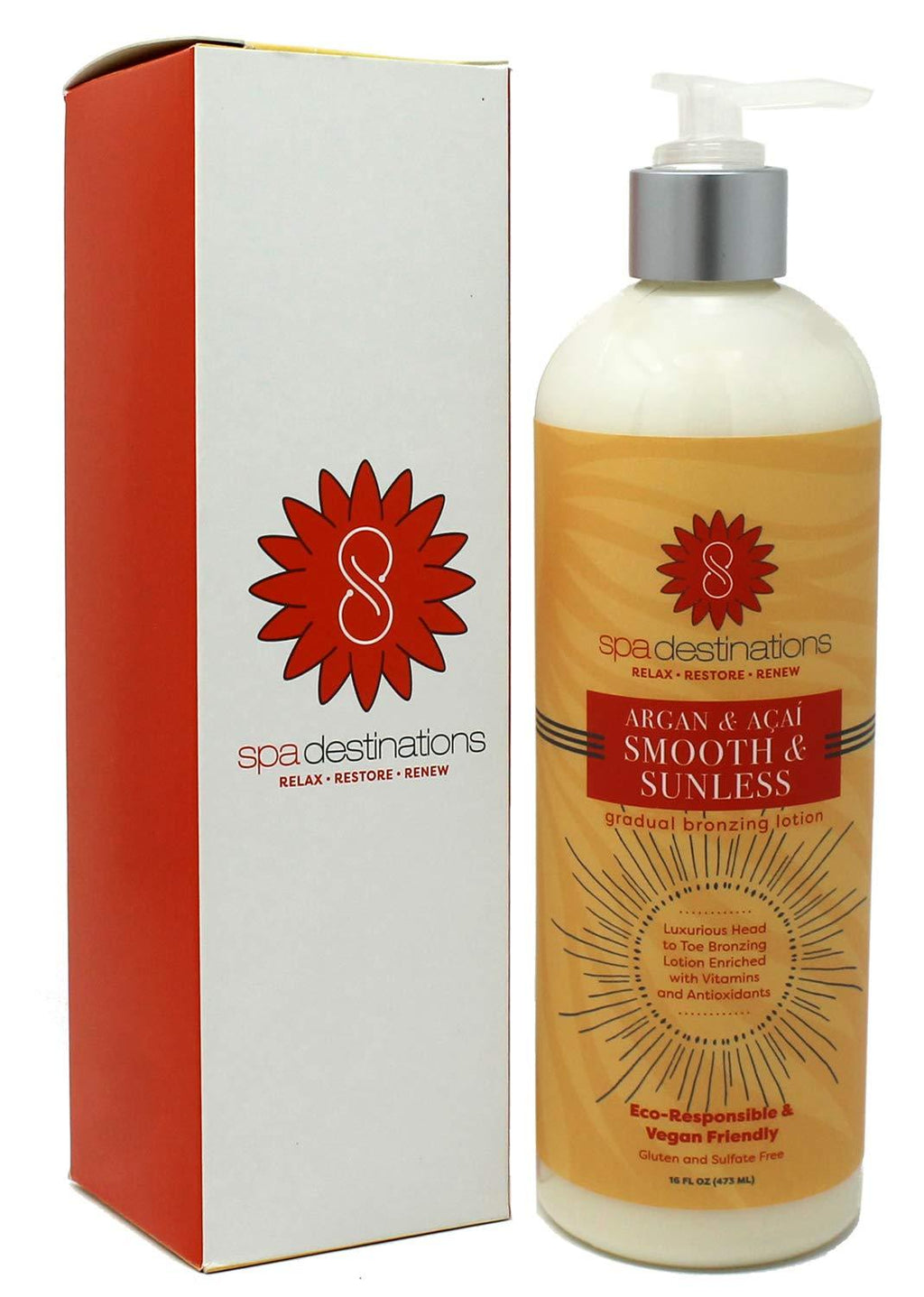 [Australia] - Spa Destinations Argan & Açaí Smooth & Sunless Gradual Bronzing Lotion 16 Ounce 