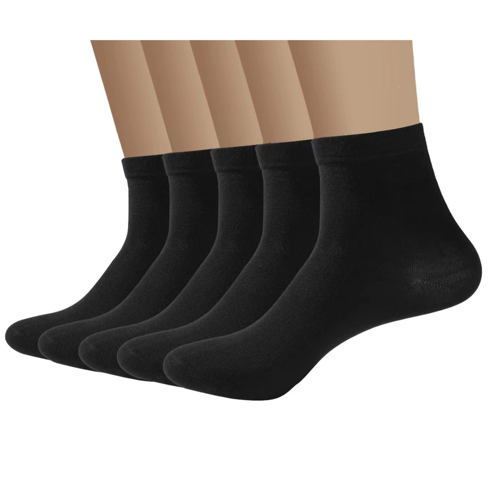 [Australia] - Bamboo Men sock Breathable Sock Low Quarter Thin Ankle Sock Comfort Cool soft Sock 5 Pairs Black Large 