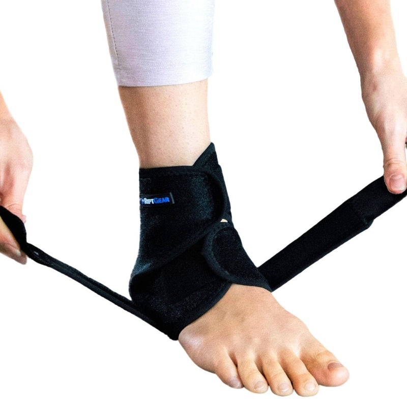 [Australia] - RiptGear Ankle Support Brace for Men and Women - Elasticated Compression Support - Open Heel Foot Adjustable Straps for Recovery Walking Running Sports and Gym Bandage, Achilles Tendon Support (Large) Large/X-Large (Pack of 1) 