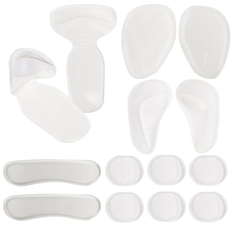 [Australia] - [ Value 14PCS ] Heel Grips Liners and Arch Support,Clear Back Heel Insoles Cushions for High Heels by Blomed,Gel Shoe Inserts for Men & Women Ball of Foot Pads for Foot Pain Relief (Transparent) 