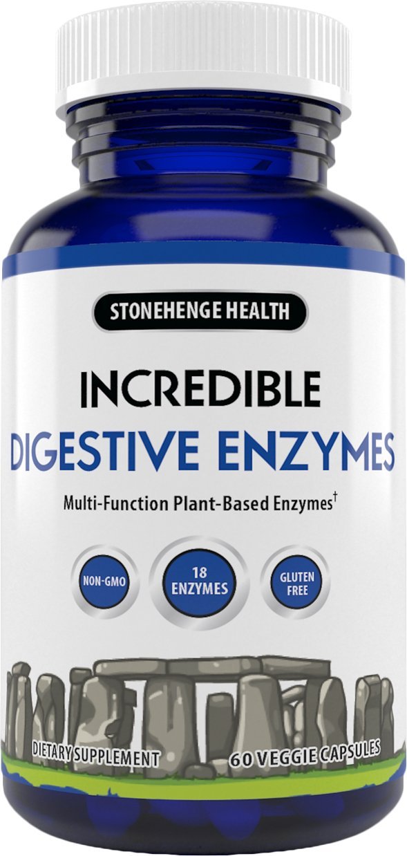 [Australia] - Stonehenge Health Incredible Digestive Enzymes - 18 Plant-Based Enzymes - Lipase, Lactase, Protease, Amylase, Bromelain for Gas, Bloating, Fatigue (1) 1 