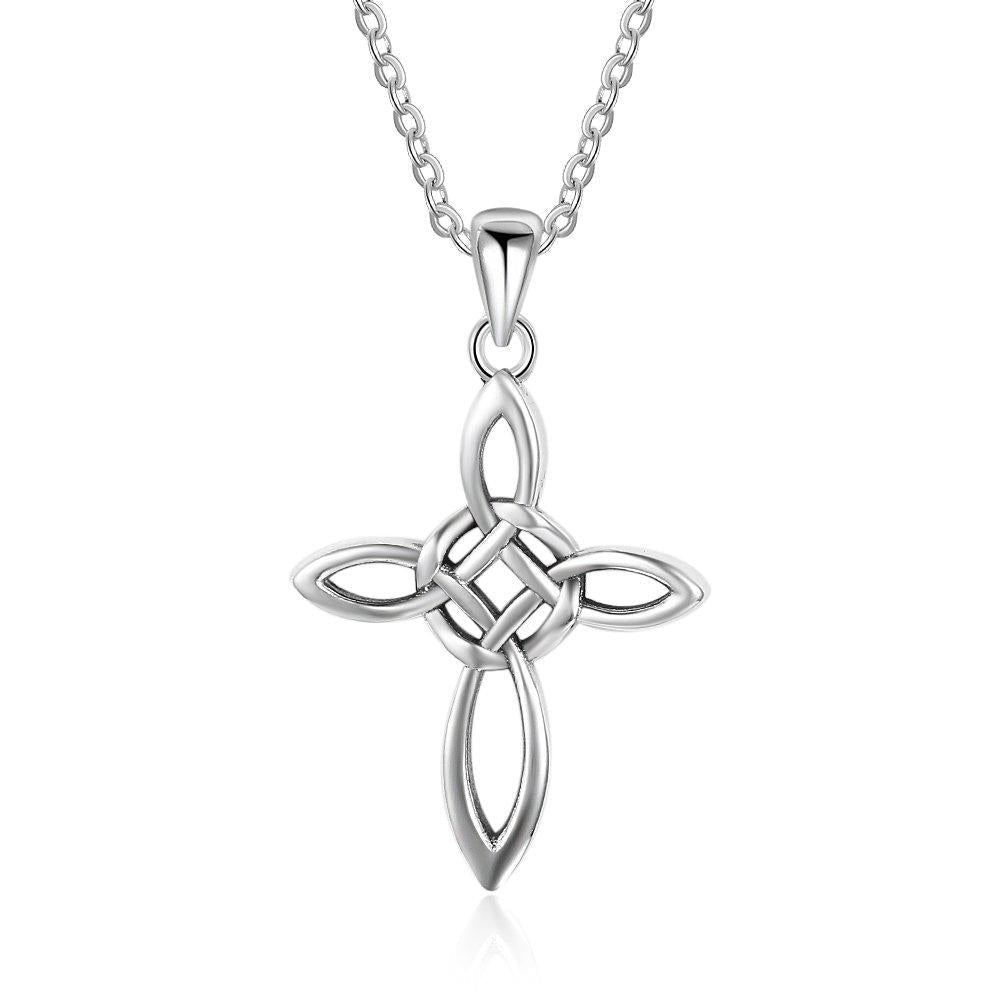 [Australia] - Furious Jewelry 925 Sterling Silver Infinity Love Cross Celtic Knot Pendent Necklace, Rolo Chain 18" 