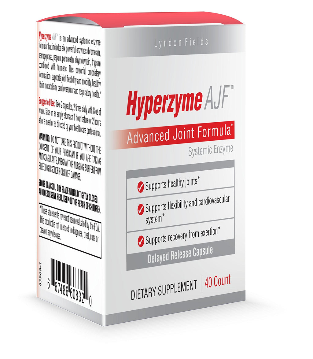 [Australia] - New Hyperzyme AJF - Advanced Joint Support - Systemic Proteolytic Enzymes - Proprietary Formulation of 6 Powerful Enzymes Including Serrapeptase Combined Tumeric, 120 Delayed Released Capsules 