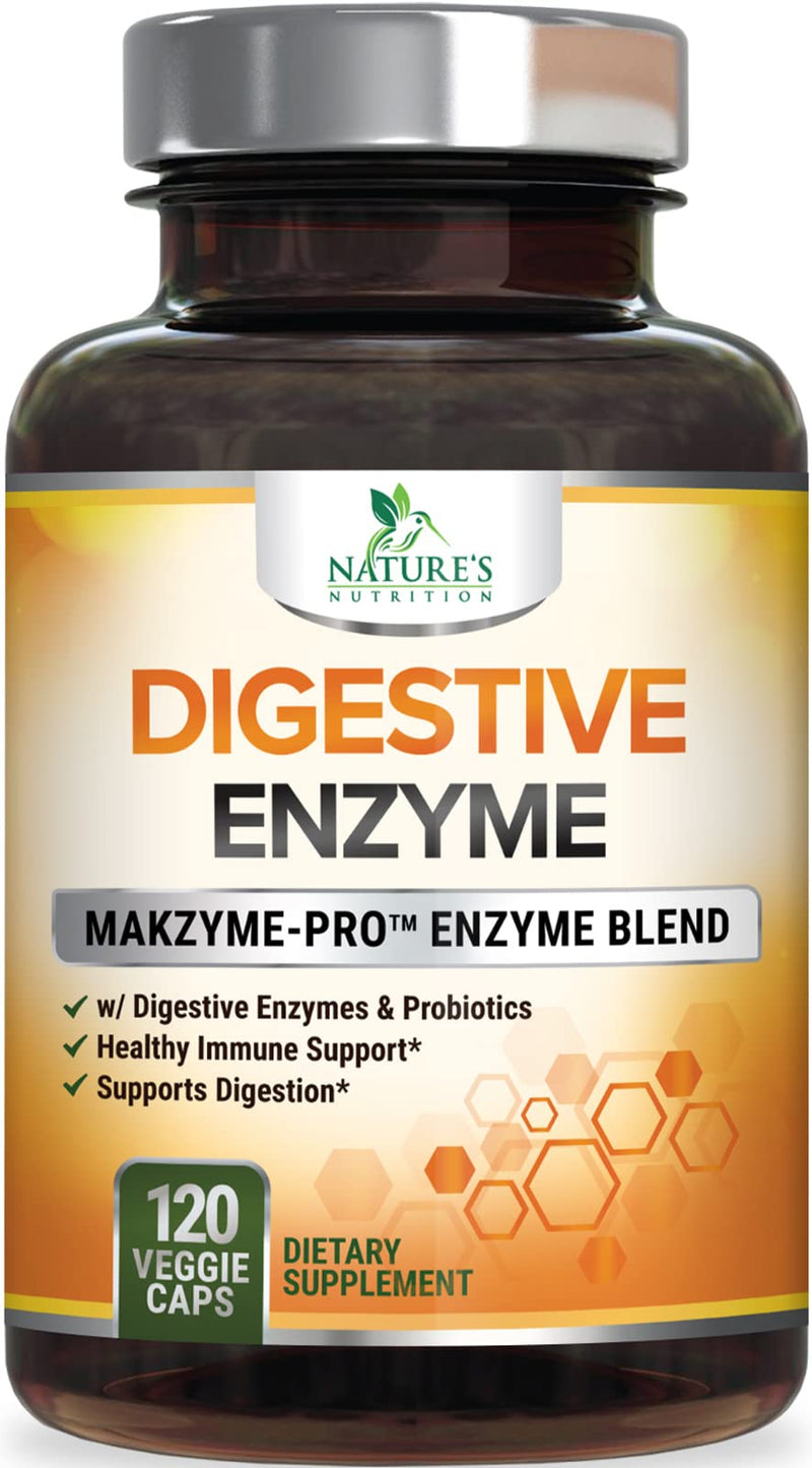 [Australia] - Digestive Enzymes with Probiotics, Bromelain and Papain - Gentle Digestion Support Multi-Enzyme Supplement for Women and Men - Daily Support for Gas, Bloating and Digestion, Non-GMO - 120 Capsules 120 Count (Pack of 1) 