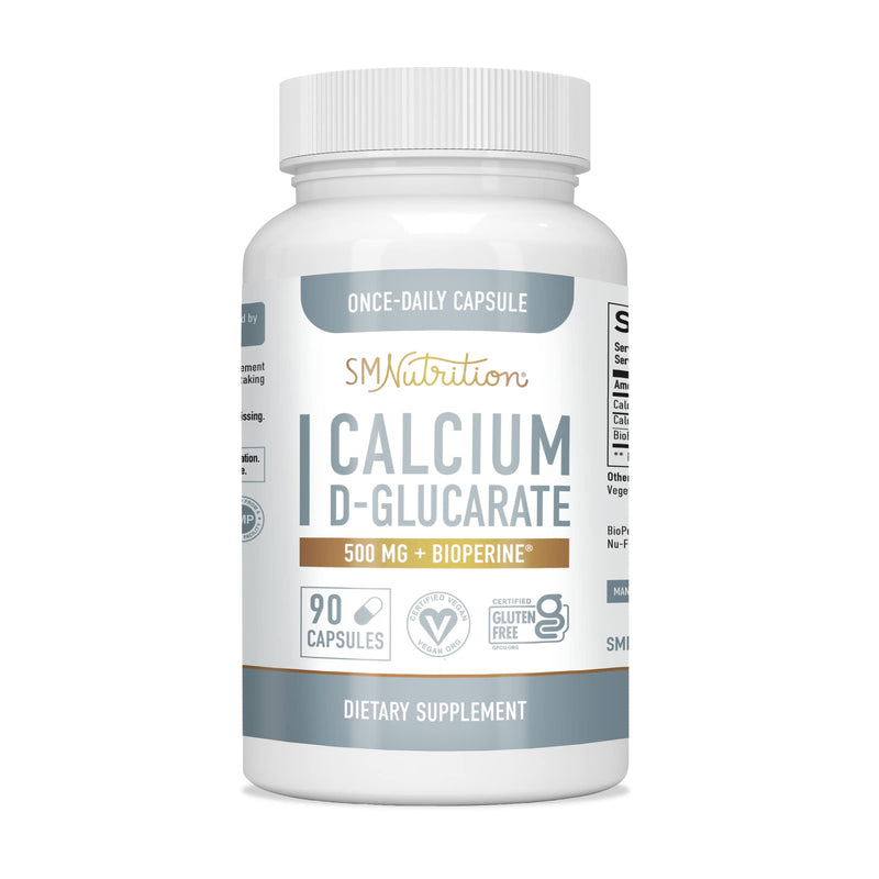 [Australia] - Calcium D-Glucarate | CDG for Liver Detox & Cleanse, Metabolism, Hormone Balance, Menopause Support* Vegan.org Certified, Non-GMO, Gluten-Free - Calcium D Glucarate 500mg 90 Capsules SM Nutrition 