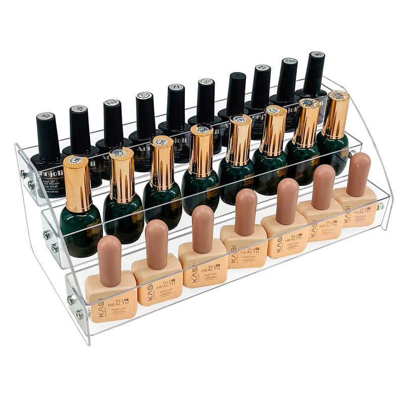 [Australia] - MineSign Nail Polish Holder Organizer Clear Acrylic Nail Polish Tray Fingernail Polish Display case 3 layers Essential Oils Holder Makeup Organizer 3 layer 