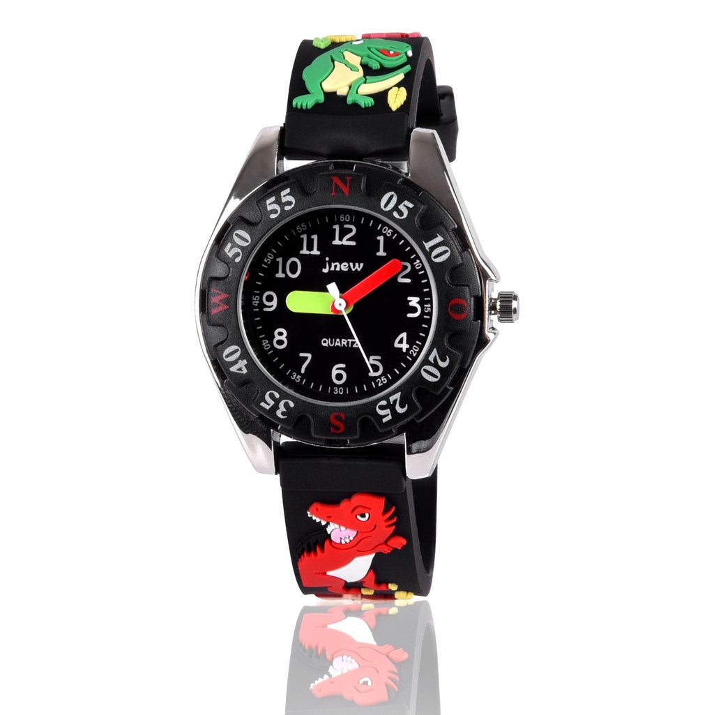 [Australia] - Kids Gift 3D Cartoon Kids Watch, Age 3-8 Toys for 4-10 Year Old Boys Girls Birthday Present for Kids - Best Gifts Black Dragon 
