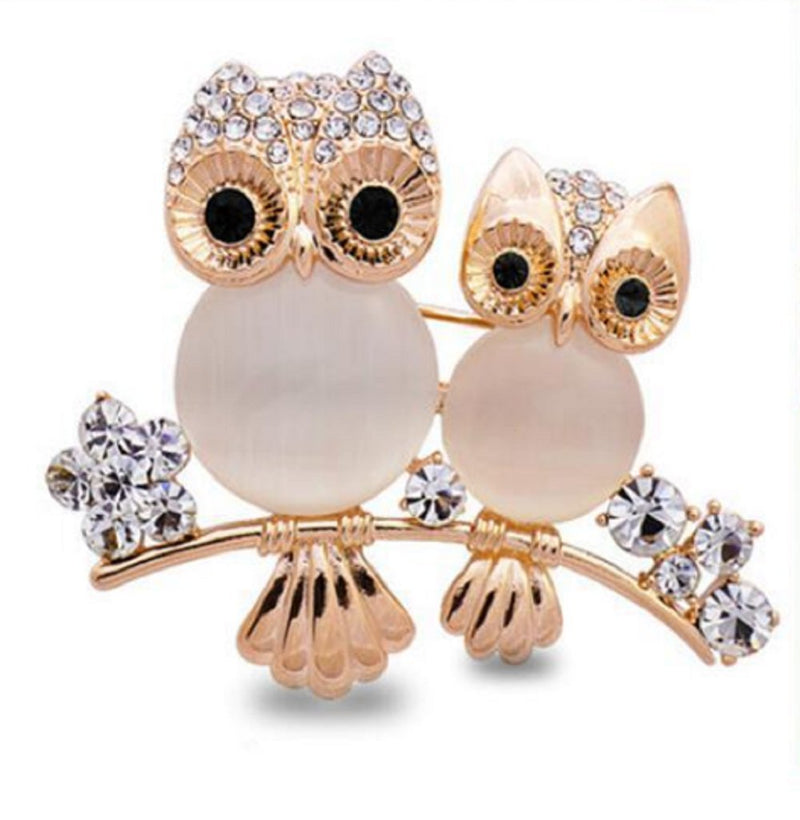 [Australia] - Daisy Jewelry Vintage Good Luck Owl Brooches and Pins Rhinestone Cute Animal Brooch for Womens Mother Daughter Owl 