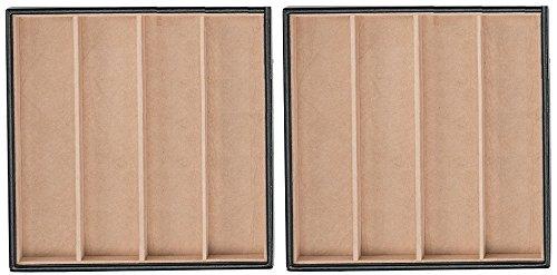 [Australia] - Glenor Co Jewelry Organizer Tray - Set of 2 - Stackable 8 Slots Jewelry Storage Trays - Display on Dresser or Drawer - for Necklace & Bracelet - Compatible with Other Glenor Trays - Black 