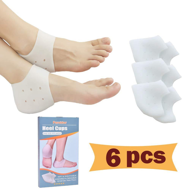 [Australia] - Heel Cups, Plantar Fasciitis Inserts, Heel Pads Cushion (3 Pairs) Great for Heel Pain, Heal Dry Cracked Heels, Achilles Tendinitis, for Men & Women.(Gel Heel Cups) Gel Heel Cups 