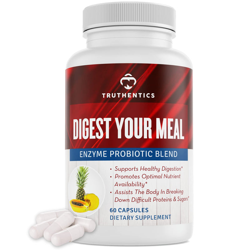[Australia] - TRUTHENTICS Digestive Enzymes & Probiotic Supplement - Digestion Aid - Enzymes for Better Digestion, Bloating, Gas, IBS, Constipation Relief - Healthy Weight & Metabolism - Vegan Non-GMO Gluten-Free 
