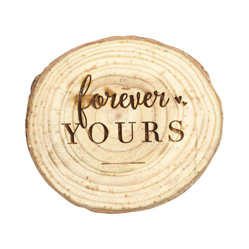 [Australia] - Koyal Wholesale Engraved Wedding Ring Box, Real Wood Engagement Ring Box, Wedding Ring Bearer, Wedding Box for Rings, Rustic Ring Box, Proposal Box (Forever Yours, Oak) Forever Yours 