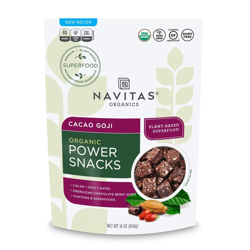 [Australia] - Navitas Organics Superfood Power Snacks, Cacao Goji, 16 oz. Bag, 23 Servings - Organic, Non-GMO, Gluten-Free 16 Ounce (Pack of 1) 