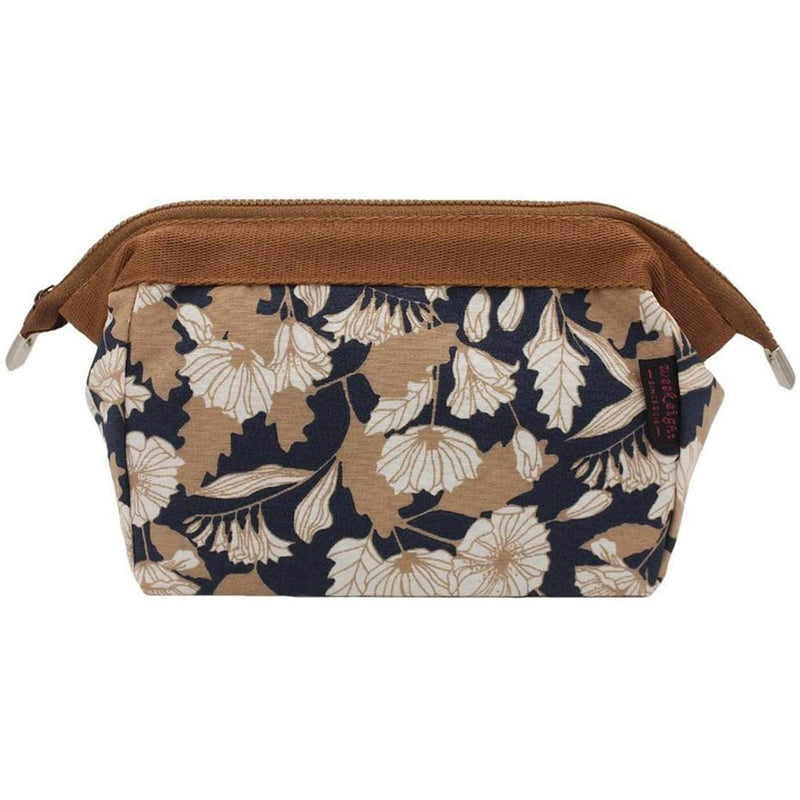 [Australia] - Makeup Bag/Travel Cute Cosmetic Pouch Storage/Brush Holder Toiletry Kit Fashion Women and Girl Waterproof Jewelry Organizer with Zipper Carry Case Portable Cube Purse,Brown Flowers Brown 