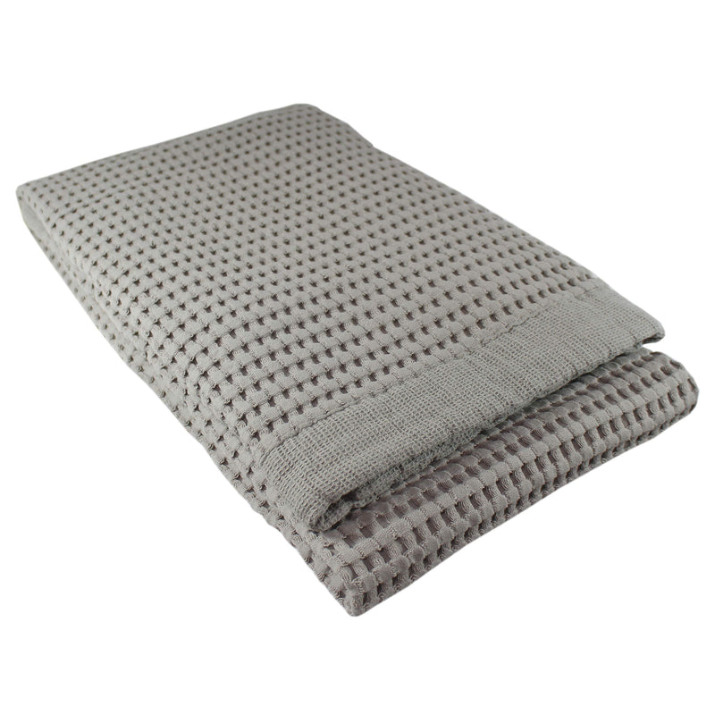 [Australia] - Gilden Tree 100% Natural Cotton Lattice Waffle Weave Bath Towel (Pewter) Pewter 