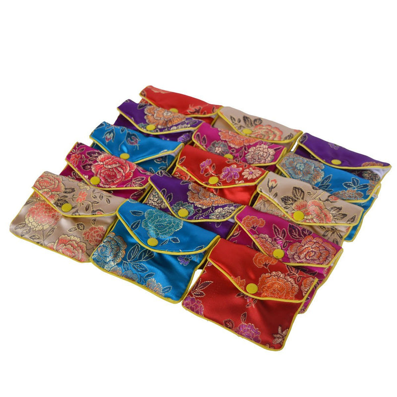 [Australia] - Baitaihem 15 Pack Jewelry Purse Pouch Gift Bags Chinese Silk Style Brocade Embroidered Bag,Multiple Colors(Medium) Medium 