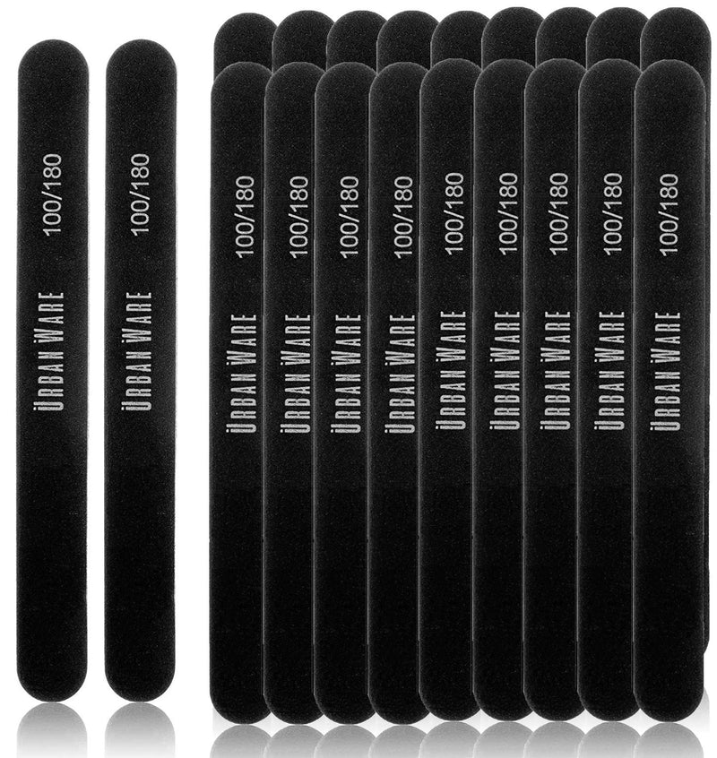 [Australia] - Professional Nail Files 20 Pack Double Sided 100/180 Grit Washable Buffer File 20 Pack 20 Count (Pack of 1) 