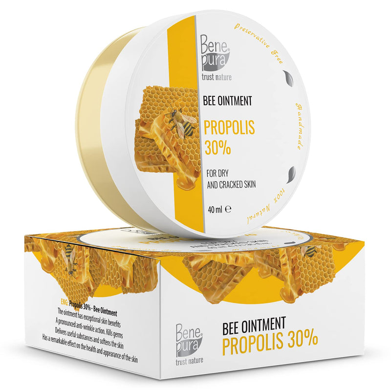 [Australia] - BenePura Propolis Ointment for Dry and Itchy Skin - Suitable for Eczema and Psoriasis - Moisturises The Skin - Reduces Wrinkles and Pimples - 100% Natural - Contains 30% Propolis - 1.35 fl. Oz 