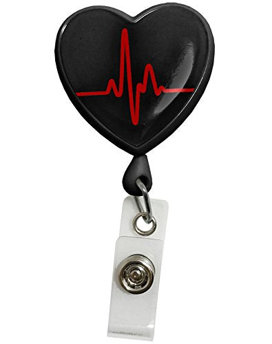 [Australia] - Prestige Medical Retracteze ID Holder (EKG Heart on Black),S13-EKB 