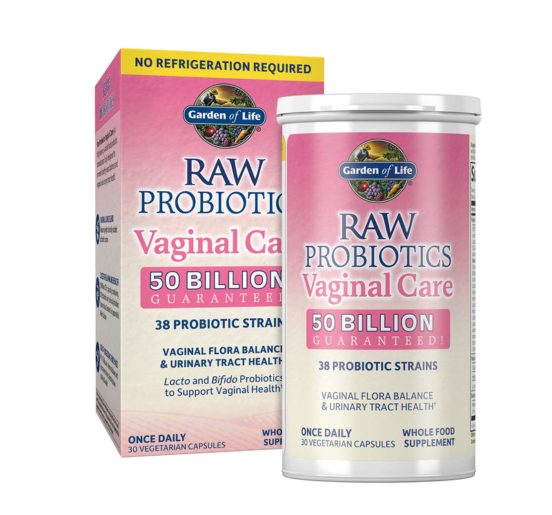 [Australia] - Garden of Life RAW Probiotics Vaginal Care Shelf Stable - 50 Billion CFU Guaranteed Through Expiration, Acidophilus - Once Daily - Certified Gluten Free - No Refrigeration - 30 Vegetarian Capsules 