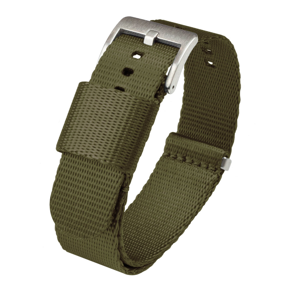 [Australia] - BARTON Elite Military Style Watch Strap - 18mm, 20mm, 22mm or 24mm - Seat Belt Nylon Watch Bands Army Green 