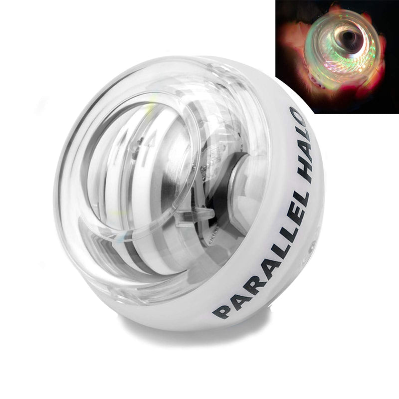 [Australia] - Parallel Halo Power Wrist Ball AUTO Start Wrist Exercises Force Ball Gyroscope Ball Wrist and Forearm Exerciser Arm Strengthener for Stronger Muscle and Bones white+led 