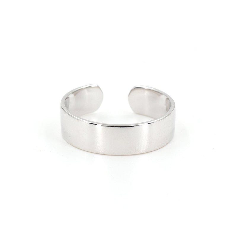 [Australia] - Lemon Grass Sterling Silver Simple Band Ring Open Ring Ajustable Wide Band Line Rings Single Band 
