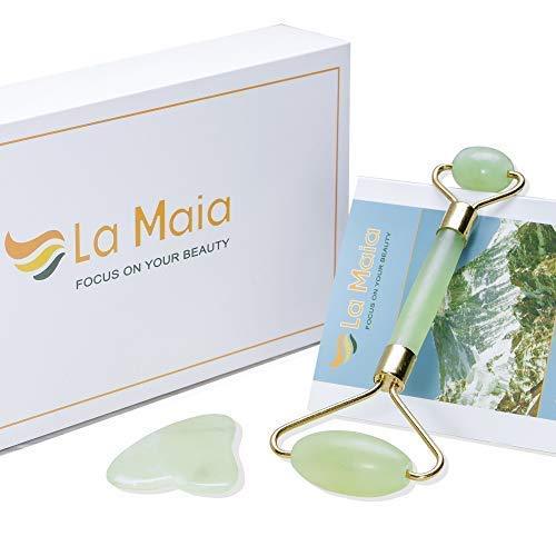 [Australia] - ETHONS Jade Roller & Gua Sha 2 in 1 For Face - Premium Construction Face Massager - Skin Tightening De-Puff Face Scraper - Anti Aging - Relieves Headache & TMJ [Gift-Ready Packaging] Jade Stone 