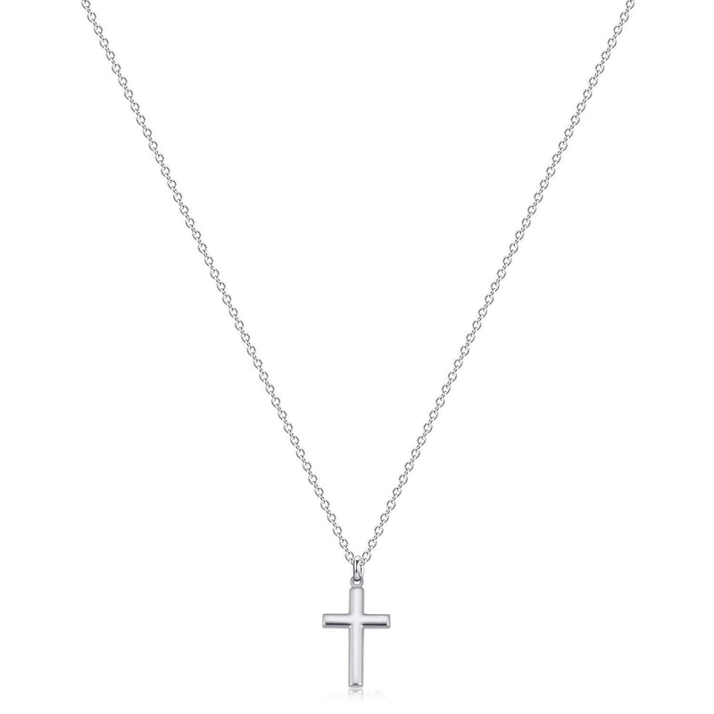 [Australia] - Fettero Cross Necklace Faith Pendant 14K Plated Dainty Chain Minimalist Simple Tiny God Lords Prayer Religious Jewelry Gift Plain Sliver 