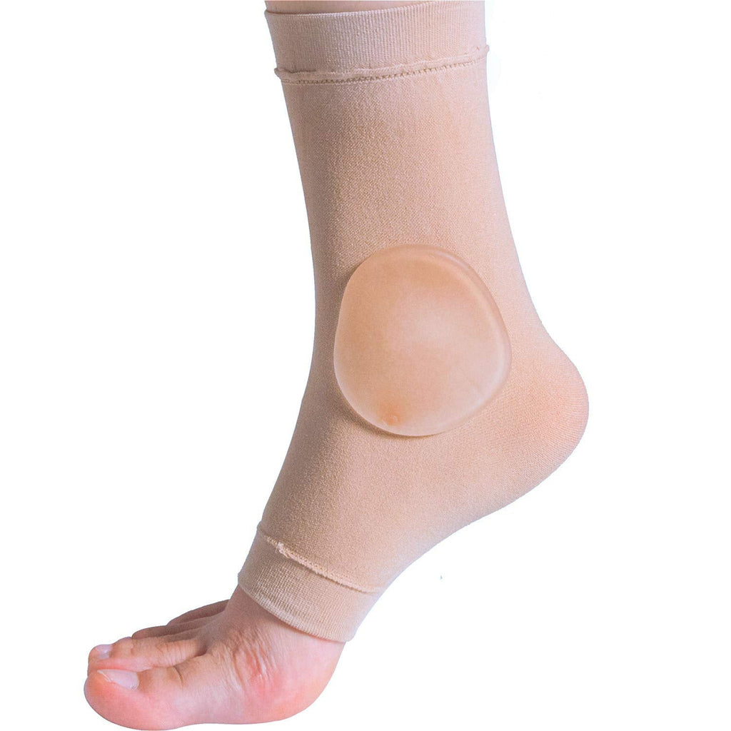 [Australia] - Povihome Elasticated Malleolar Sleeve with Two Gel Pads for Ankle Bone Cushioning & Protector, Great for Running, Skating, Cleats and Athletic Footwear - 1 Pair 